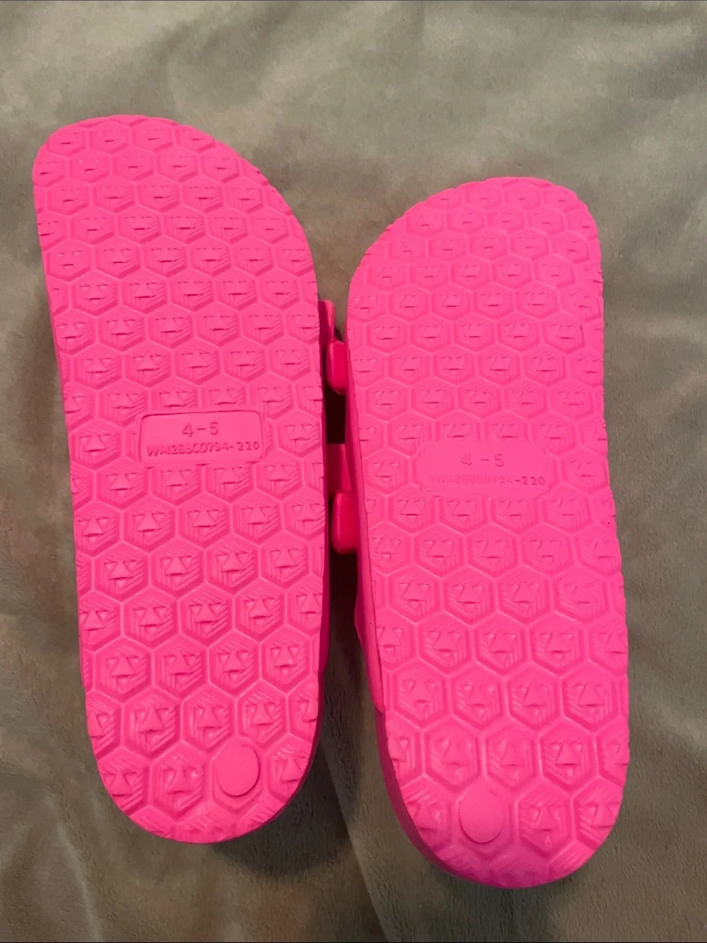Kids Bright Pink Double-Buckle Slide Sandals